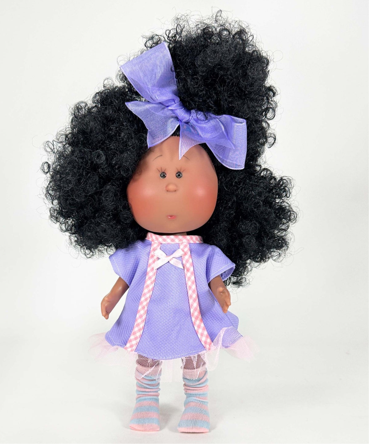 Mauve - Fully Dressed Mia Doll with Curly Black Hair