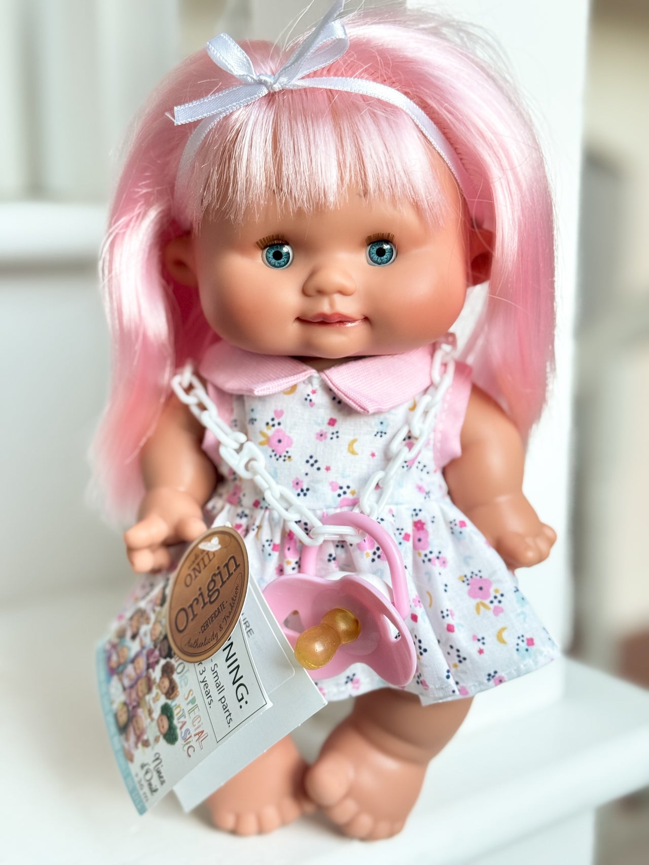 Alita  - Authentic Pepotes Sleepy 10.2" Girl Doll with Pink Hair