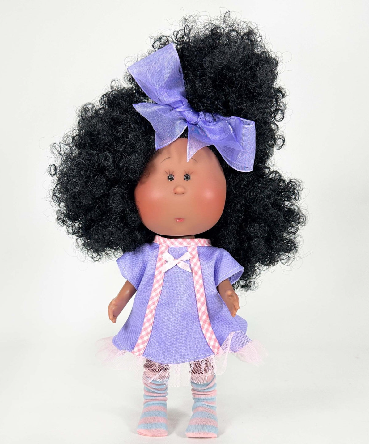 Mauve - Fully Dressed Mia Doll with Curly Black Hair