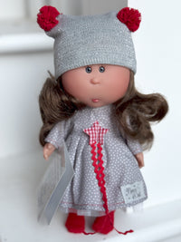 Thumbnail for Mariah - Fully Dressed LITTLE Mia Holiday Doll with Dark Wavy Hair