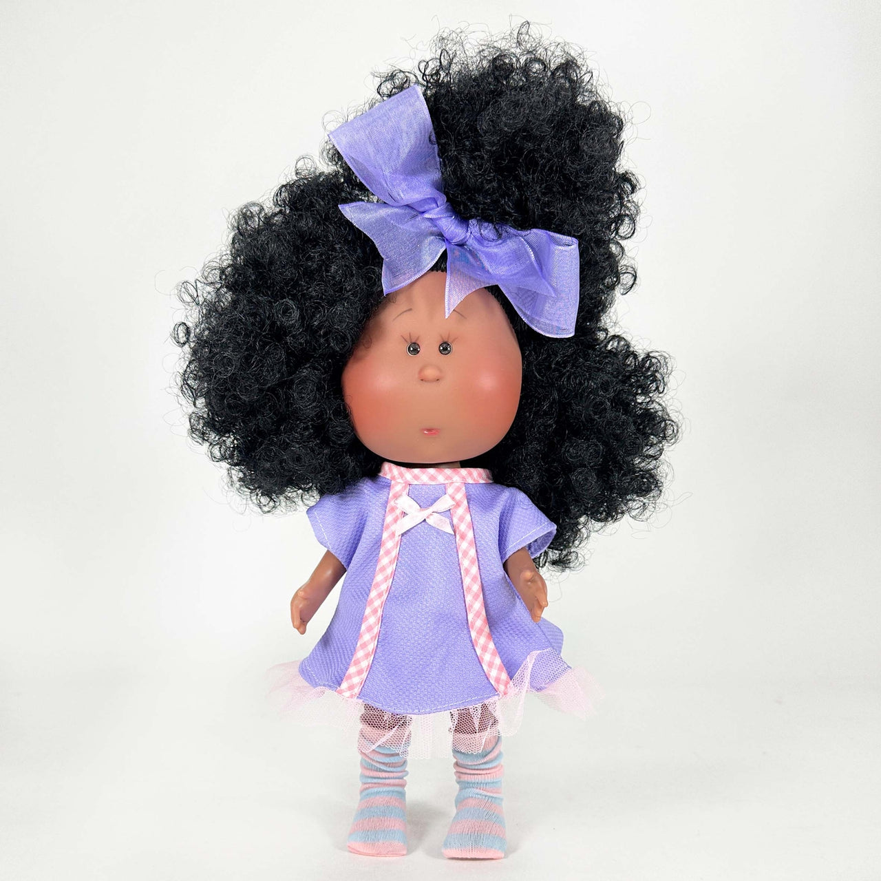 Mauve - Fully Dressed Mia Doll with Curly Black Hair